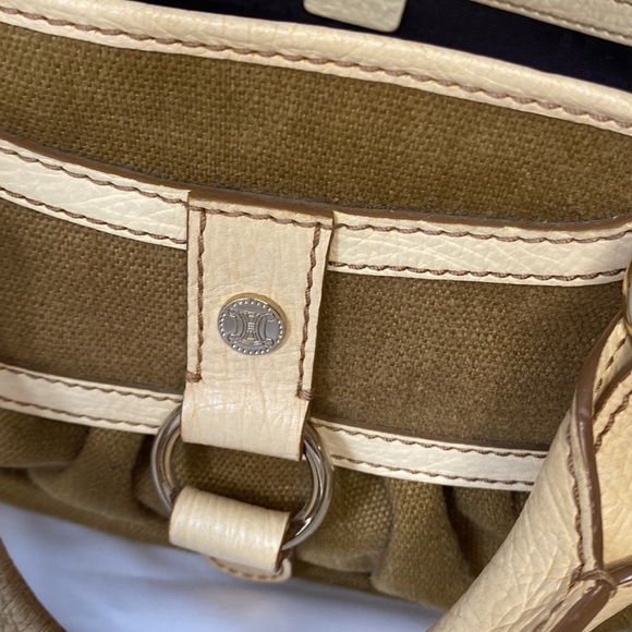 CELINE buggy canvas beige tote bag vintage - Picture 5 of 16